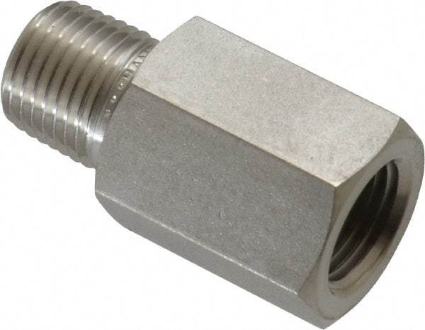 Ham-Let - 1/8" Grade 316 Stainless Steel Pipe Adapter - FNPT x MNPT End Connections, 6,100 psi - Eagle Tool & Supply