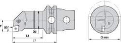 Kennametal - Left Hand Cut, Size KM63, CN.. Insert Compatiblity, Internal Modular Turning & Profiling Cutting Unit Head - 27mm Ctr to Cutting Edge, 140mm Head Length, Through Coolant, Series Kenlever - Eagle Tool & Supply