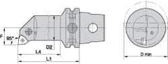 Kennametal - Left Hand Cut, Size KM63, WN.. Insert Compatiblity, Internal Modular Turning & Profiling Cutting Unit Head - 17mm Ctr to Cutting Edge, 125mm Head Length, Through Coolant, Series Kenlever - Eagle Tool & Supply