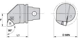 Kennametal - Right Hand Cut, Size KM32, WN.. Insert Compatiblity, Internal Modular Turning & Profiling Cutting Unit Head - 22mm Ctr to Cutting Edge, 35mm Head Length, Through Coolant, Series Kenlever - Eagle Tool & Supply