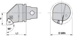 Kennametal - Left Hand Cut, Size KM32, WN.. Insert Compatiblity, Internal Modular Turning & Profiling Cutting Unit Head - 22mm Ctr to Cutting Edge, 35mm Head Length, Through Coolant, Series Kenlever - Eagle Tool & Supply