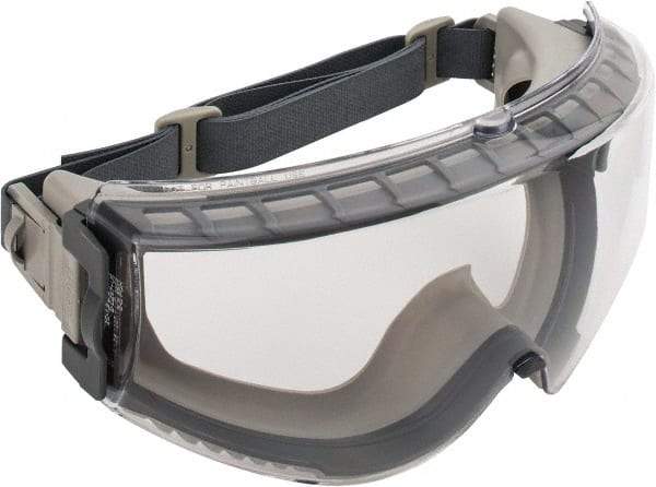 Uvex - Size Universal, Clear Polycarbonate Anti-Fog & Scratch Resistant Lens, Safety Goggles - Indirect Vent, Gray TPE (Thermopoly Elastomer) Frame - Eagle Tool & Supply