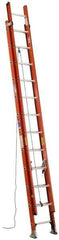 Werner - 40' High, Type I Rating, Fiberglass Extension Ladder - 250 Lb Capacity, 35' Working Length - Eagle Tool & Supply