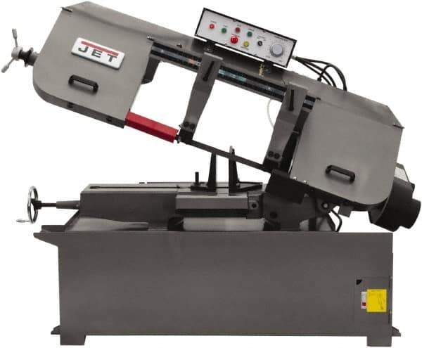 Jet - 13 x 21" Max Capacity, Semi-Automatic Variable Speed Pulley Horizontal Bandsaw - 80 to 260 SFPM Blade Speed, 230/460 Volts, 45°, 3 hp, 3 Phase - Eagle Tool & Supply