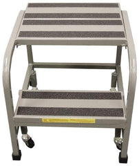 PW Platforms - 2 Step Stand - Office Mobile Stand, 300 Lb Capacity, 20" Platform Height, 26" Base Width x 22" Base Depth - Eagle Tool & Supply