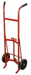 Made in USA - 30 & 55 Gal Drum Hand Truck - 25-1/2" Wide x 59" High, 2 Wheels - Eagle Tool & Supply