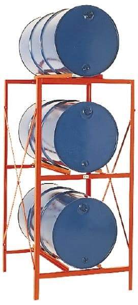 Made in USA - 7,200 Lb Load Capacity, 30 & 55 Gal Drum Storage Rack - 85-1/2" Wide x 70" High - Eagle Tool & Supply