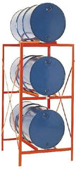 Made in USA - 3,200 Lb Load Capacity, 30 & 55 Gal Drum Storage Rack - 60" Wide x 48-1/2" High - Eagle Tool & Supply