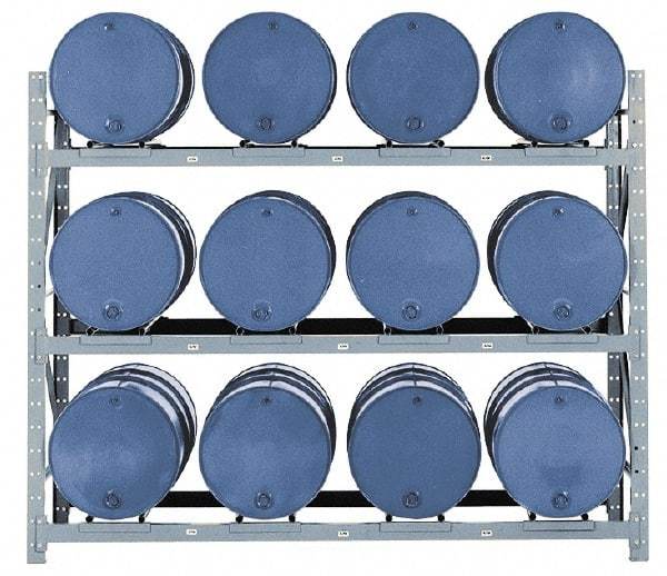 Made in USA - 14,475 Lb Load Capacity, 30 & 55 Gal Drum Pallet Rack - 105" Wide x 84" High - Eagle Tool & Supply