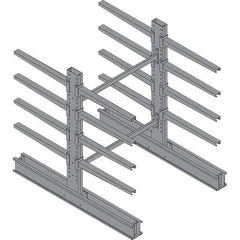 Made in USA - 8' High Double Sided Cantilever Rack - With Lip, 43,000 Lb Capacity, 65" Base Length, 24" Arm Length - Eagle Tool & Supply