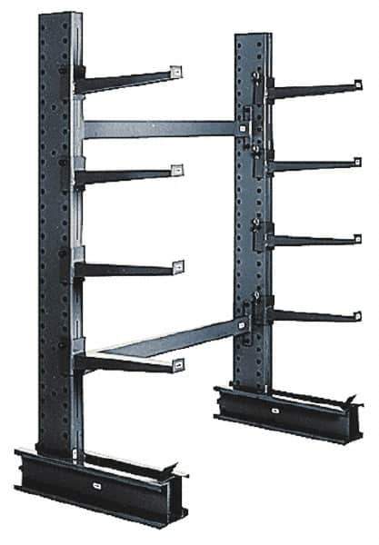 Made in USA - 10' High Single Sided Cantilever Rack - Without Lip, 3,800 Lb Capacity, 45" Base Length, 36" Arm Length - Eagle Tool & Supply