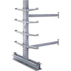 Made in USA - 8' High Double Sided Cantilever Rack - With Lip, 43,000 Lb Capacity, 65" Base Length, 24" Arm Length - Eagle Tool & Supply