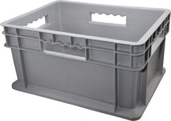 Akro-Mils - 0.89 Cu Ft, 83 Lb Load Capacity Gray Polyethylene Tote Container - Stacking, 15.8" Long x 11.8" Wide x 8.3" High - Eagle Tool & Supply