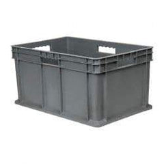 Akro-Mils - 2.67 Cu Ft, 125 Lb Load Capacity Gray Polyethylene Tote Container - Stacking, 23.3" Long x 15.8" Wide x 12.3" High - Eagle Tool & Supply