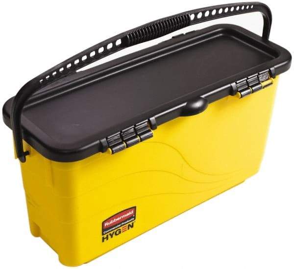 Rubbermaid - Plastic Bucket - 23.88" Long x 13.63" High x 9-1/2" Wide, Yellow - Eagle Tool & Supply