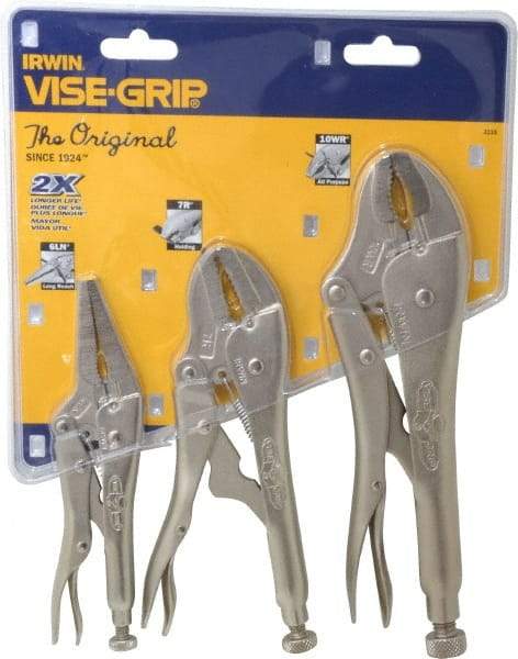 Irwin - 3 Piece Locking Plier Set - Comes in Clamshell - Eagle Tool & Supply