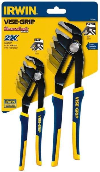 Irwin - 2 Piece GrooveLock Plier Set - Comes in Clamshell - Eagle Tool & Supply