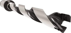 Allied Machine and Engineering - Series 22, 22 to 23.99mm Diam, 25mm Diam Straight Shank with Flange, Helical Flute Spade Drill - 167.9mm Max Depth, 201.3mm Body Length, 257.3mm OAL, Standard Length, Through Coolant - Eagle Tool & Supply