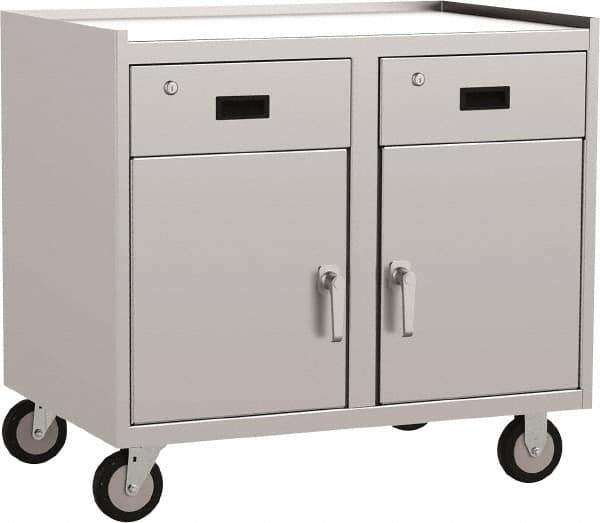 Jamco - 36" Wide x 34" High x 18" Deep, Mobile Closed Cabinet - 1,200 Lb Capacity, 18" Shelf Clearance - Eagle Tool & Supply