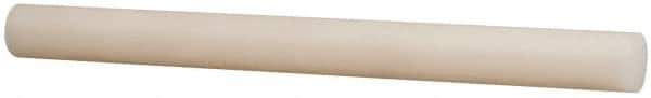 Made in USA - 1' Long, 3/8" Diam, PVDF / KYNAR Plastic Rod - ±0.2" Length Tolerance, +0.020/- 0.000" Diam Tolerance, Shore D-72 Hardness, Natural (Color) - Eagle Tool & Supply