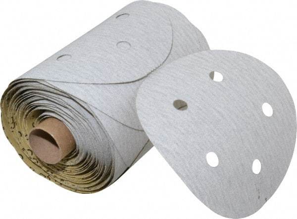 3M - 5" Diam, 120 Grit Silicon Carbide Adhesive PSA Disc - Fine Grade, Gray, A Weighted Backing, Flexible, Use with Random Orbital Sanders - Eagle Tool & Supply