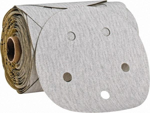 3M - 5" Diam, 100 Grit Silicon Carbide Adhesive PSA Disc - Very Fine Grade, Gray, A Weighted Backing, Flexible, Use with Random Orbital Sanders - Eagle Tool & Supply
