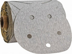3M - 5" Diam, 180 Grit Silicon Carbide Adhesive PSA Disc - Very Fine Grade, Gray, A Weighted Backing, Flexible, Use with Random Orbital Sanders - Eagle Tool & Supply