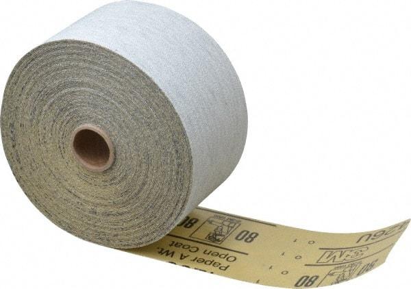 3M - 80 Grit, Silicon Carbide Adhesive Backed Sanding Sheets - Sheet Roll, 2-3/4" x 25 Yds., Medium Grade, A Weighted Backing - Eagle Tool & Supply