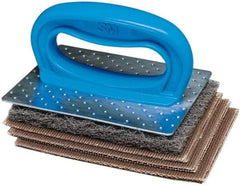 Ability One - 6" Long x 4" Wide x 1/2" Thick Sponge - Heavy-Duty, Brown/Gray - Eagle Tool & Supply