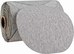 3M - 5" Diam, 400 Grit Silicon Carbide Adhesive PSA Disc - Super Fine Grade, Gray, A Weighted Backing, Flexible, Use with Random Orbital Sanders - Eagle Tool & Supply