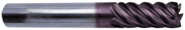 Guhring - 5/8", 5 Flute, Single End, Solid Carbide, Corner Chamfer End Mill - 3-1/2" OAL, 45° Helix, Right Hand Flute, 1-1/4" LOC, Right Hand Cut - Eagle Tool & Supply