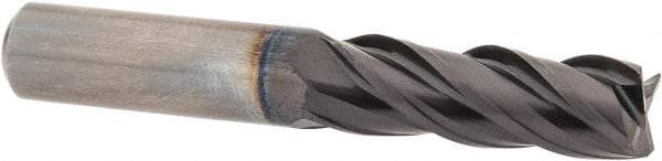 Guhring - 3/8", 1" LOC, 3/8" Shank Diam, 2-1/2" OAL, 4 Flute, Solid Carbide Square End Mill - Single End, FIREX Finish, Spiral Flute, 35/38° Helix, Centercutting, Right Hand Cut, Right Hand Flute, Series 3114 - Eagle Tool & Supply