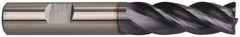 Guhring - 1", 1-1/2" LOC, 1" Shank Diam, 4" OAL, 4 Flute, Solid Carbide Square End Mill - Single End, Nano-A Finish, Spiral Flute, 36/38° Helix, Centercutting, Right Hand Cut, Right Hand Flute, Series 3080 - Eagle Tool & Supply