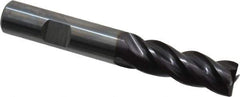 Guhring - 1/2", 1-1/4" LOC, 1/2" Shank Diam, 3-1/2" OAL, 4 Flute, Solid Carbide Square End Mill - Single End, Nano-A Finish, Spiral Flute, 36/38° Helix, Centercutting, Right Hand Cut, Right Hand Flute, Series 3080 - Eagle Tool & Supply