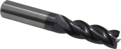Guhring - 3/8", 1" LOC, 3/8" Shank Diam, 2-1/2" OAL, 4 Flute, Solid Carbide Square End Mill - Single End, Nano-A Finish, Spiral Flute, 36/38° Helix, Centercutting, Right Hand Cut, Right Hand Flute, Series 3080 - Eagle Tool & Supply