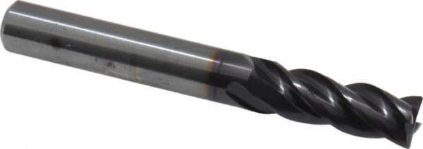 Guhring - 5/16", 13/16" LOC, 5/16" Shank Diam, 2-1/2" OAL, 4 Flute, Solid Carbide Square End Mill - Single End, Nano-A Finish, Spiral Flute, 36/38° Helix, Centercutting, Right Hand Cut, Right Hand Flute, Series 3080 - Eagle Tool & Supply