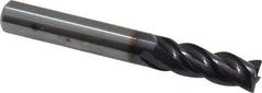 Guhring - 5/16", 13/16" LOC, 5/16" Shank Diam, 2-1/2" OAL, 4 Flute, Solid Carbide Square End Mill - Single End, Nano-A Finish, Spiral Flute, 36/38° Helix, Centercutting, Right Hand Cut, Right Hand Flute, Series 3080 - Eagle Tool & Supply