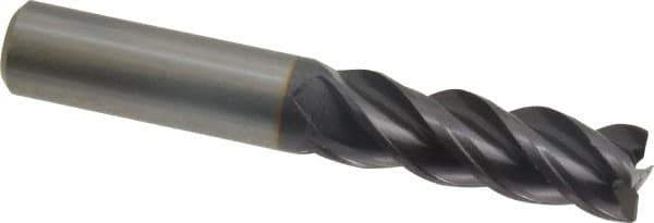Guhring - 3/8", 1" LOC, 3/8" Shank Diam, 2-1/2" OAL, 4 Flute, Solid Carbide Square End Mill - Single End, FIREX Finish, Spiral Flute, 40/42° Helix, Centercutting, Right Hand Cut, Right Hand Flute, Series 3078 - Eagle Tool & Supply
