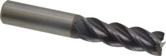 Guhring - 3/8", 1" LOC, 3/8" Shank Diam, 2-1/2" OAL, 4 Flute, Solid Carbide Square End Mill - Single End, FIREX Finish, Spiral Flute, 40/42° Helix, Centercutting, Right Hand Cut, Right Hand Flute, Series 3078 - Eagle Tool & Supply