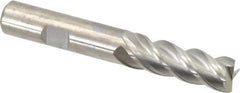 Guhring - 1/2", 1-1/4" LOC, 1/2" Shank Diam, 3-1/2" OAL, 4 Flute, Solid Carbide Square End Mill - Single End, Uncoated, Spiral Flute, 40/42° Helix, Centercutting, Right Hand Cut, Right Hand Flute, Series 3077 - Eagle Tool & Supply