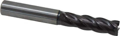 Guhring - 12mm, 36mm LOC, 12mm Shank Diam, 93mm OAL, 4 Flute, Solid Carbide Square End Mill - Single End, FIREX Finish, Spiral Flute, 35/38° Helix, Centercutting, Right Hand Cut, Right Hand Flute, Series 3839 - Eagle Tool & Supply