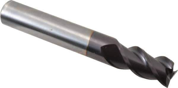 Guhring - 12mm, 22mm LOC, 12mm Shank Diam, 83mm OAL, 3 Flute, Solid Carbide Square End Mill - Single End, FIREX Finish, Spiral Flute, 45° Helix, Centercutting, Right Hand Cut, Right Hand Flute, Series 3741 - Eagle Tool & Supply