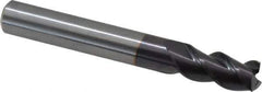 Guhring - 9.5mm, 19mm LOC, 9.5mm Shank Diam, 72mm OAL, 3 Flute, Solid Carbide Square End Mill - Single End, FIREX Finish, Spiral Flute, 45° Helix, Centercutting, Right Hand Cut, Right Hand Flute, Series 3741 - Eagle Tool & Supply