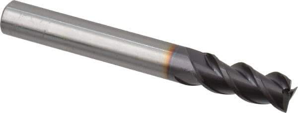 Guhring - 7.5mm, 16mm LOC, 7.5mm Shank Diam, 63mm OAL, 3 Flute, Solid Carbide Square End Mill - Single End, FIREX Finish, Spiral Flute, 45° Helix, Centercutting, Right Hand Cut, Right Hand Flute, Series 3741 - Eagle Tool & Supply