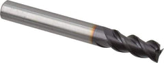 Guhring - 7.5mm, 16mm LOC, 7.5mm Shank Diam, 63mm OAL, 3 Flute, Solid Carbide Square End Mill - Single End, FIREX Finish, Spiral Flute, 45° Helix, Centercutting, Right Hand Cut, Right Hand Flute, Series 3741 - Eagle Tool & Supply