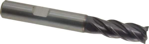 Guhring - 8mm, 19mm LOC, 8mm Shank Diam, 63mm OAL, 4 Flute, Solid Carbide Square End Mill - Single End, FIREX Finish, Spiral Flute, 35/38° Helix, Centercutting, Right Hand Cut, Right Hand Flute, Series 3732 - Eagle Tool & Supply