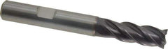 Guhring - 8mm, 19mm LOC, 8mm Shank Diam, 63mm OAL, 4 Flute, Solid Carbide Square End Mill - Single End, FIREX Finish, Spiral Flute, 35/38° Helix, Centercutting, Right Hand Cut, Right Hand Flute, Series 3732 - Eagle Tool & Supply