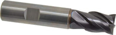 Guhring - 14mm, 18mm LOC, 14mm Shank Diam, 75mm OAL, 4 Flute, Solid Carbide Square End Mill - Single End, FIREX Finish, Spiral Flute, 35/38° Helix, Centercutting, Right Hand Cut, Right Hand Flute, Series 3731 - Eagle Tool & Supply