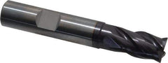 Guhring - 12mm, 16mm LOC, 12mm Shank Diam, 73mm OAL, 4 Flute, Solid Carbide Square End Mill - Single End, FIREX Finish, Spiral Flute, 35/38° Helix, Centercutting, Right Hand Cut, Right Hand Flute, Series 3731 - Eagle Tool & Supply