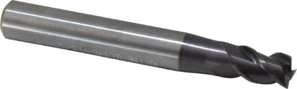 Guhring - 7mm, 8mm LOC, 8mm Shank Diam, 58mm OAL, 3 Flute, Solid Carbide Square End Mill - Single End, FIREX Finish, Spiral Flute, 45° Helix, Centercutting, Right Hand Cut, Right Hand Flute, Series 3540 - Eagle Tool & Supply